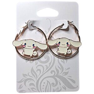 Cinnamoroll Gold Hoop Earrings Sanrio-Inspired Kawaii Charm Jewelry Gift